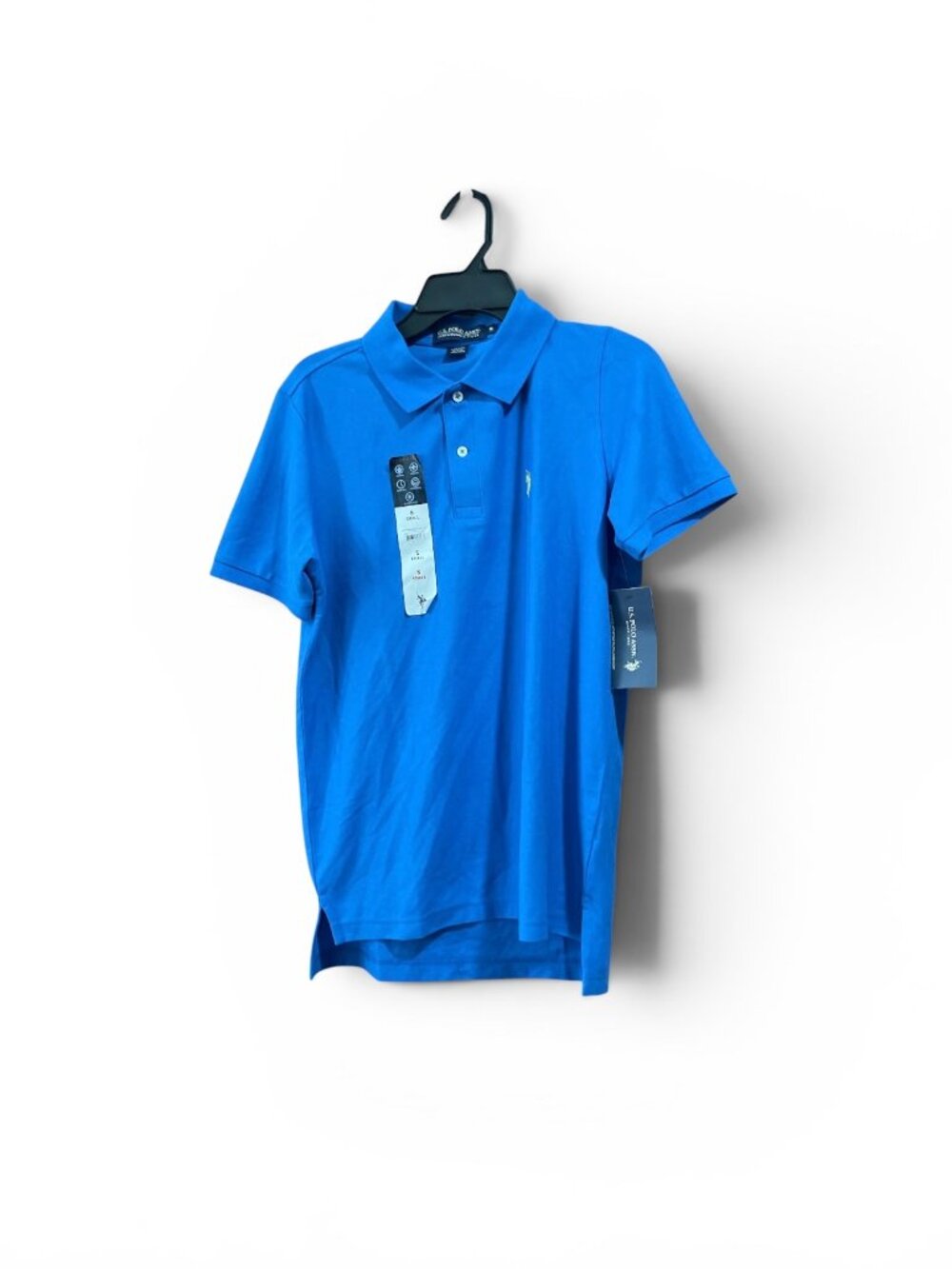 Men's Performance Pique Polo, U.S, Polo Assn., Blue Hill, S, NWT